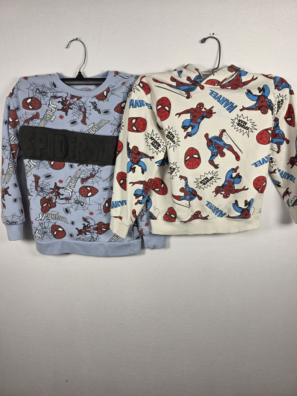Marvel Spider-Man Boys Sweatshirt Bundle Size 6 Crewneck Pullover 2 Pack